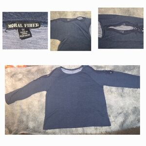 Moral Fiber Blue Long Sleeve Top